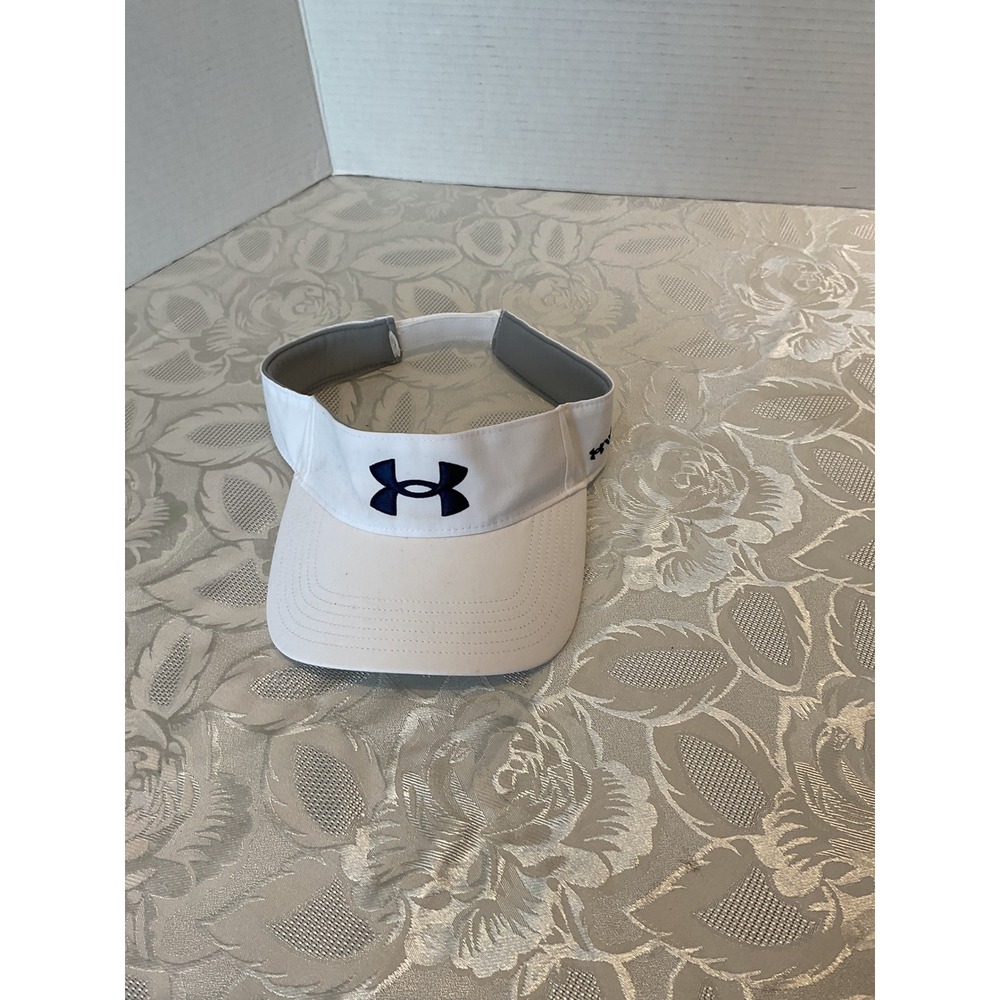 Under Armour Golf Visor Mens OSFM White Excellent Adjustable HeatGear Logo